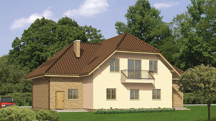 Проект двухэтажного здания под аптеку с жилыми апартаментами и гаражом