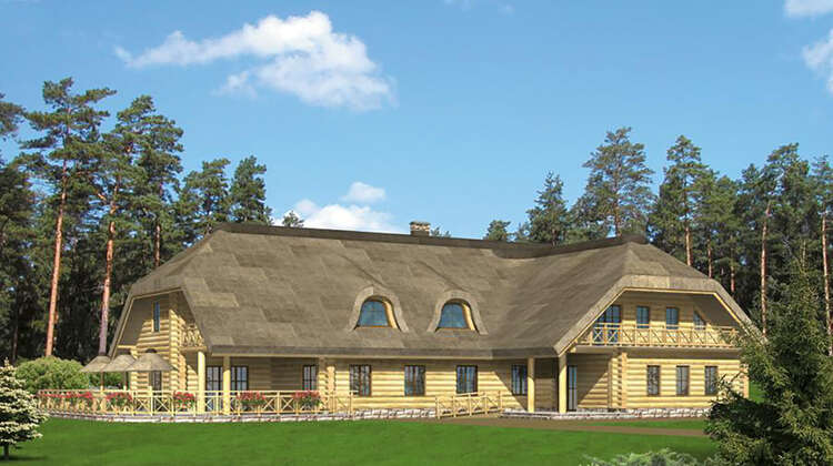 Проект стильного строения общественного питания с жилыми апартаментами