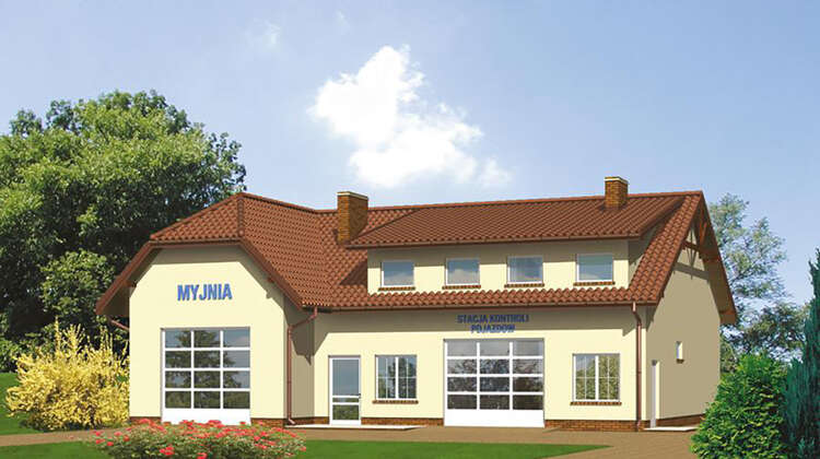 Проект двухэтажного здания предприятия по обслуживанию техники