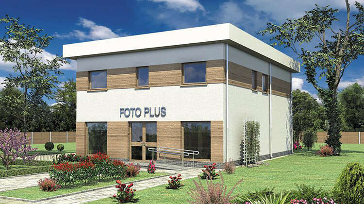 Проект двухэтажного торгового комплекса в стиле минимализма