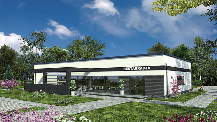 Проект современного здания общественного питания