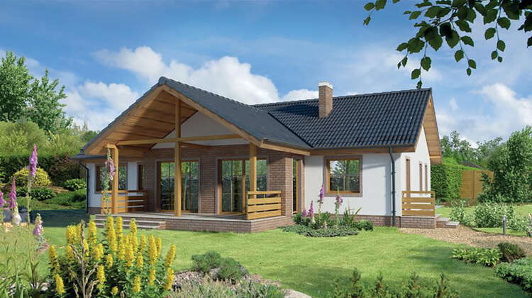 Проект жилого дома с красивыми верандами