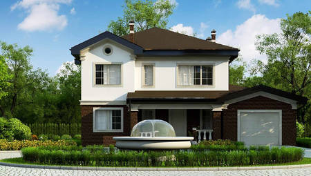Проект красивого двухэтажного дома общей площадью 205 кв.м
