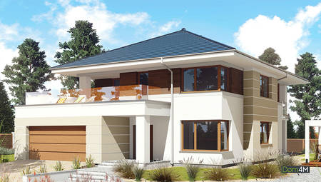 Проект современного дома с просторной террасой