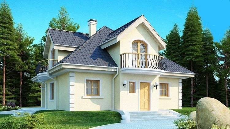 Проект коттеджа в английском стиле с мансардой