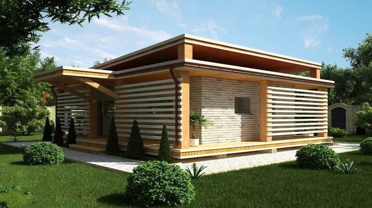 Одноэтажный современный коттедж с двумя спальнями