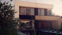 Проект современного двухэтажного дома хай-тек с встроенным гаражом
