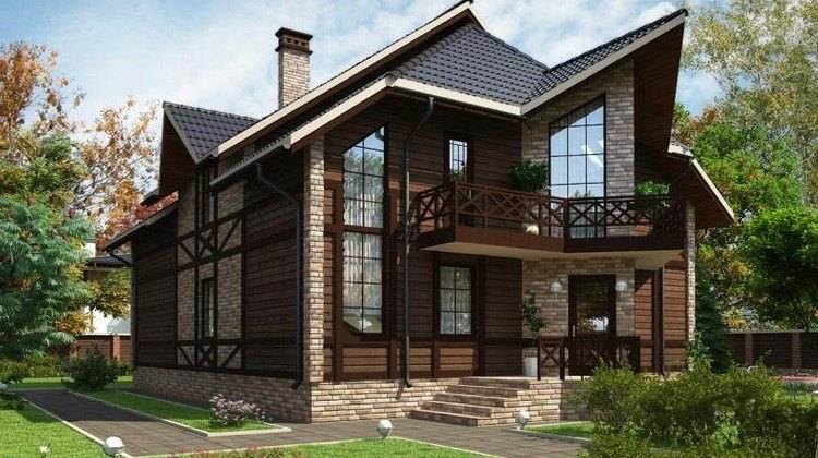 Дом с мансардой в стиле шале