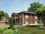 Архитектурный проект двухэтажной усадьбы с деревянным фасадом