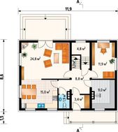 Комфортный дом с тремя спальнями и личным кабинетом