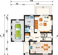 Двухэтажный жилой дом с гаражом и просторной кухней-столовой