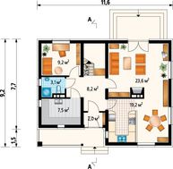 Проект мансардного дома в классическом стиле 9 на 12 м