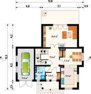 Чертеж шикарного особняка площадью 248 кв. м с четырьмя спальнями
