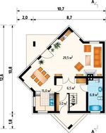 Уникальный таунхаус с треугольной террасой и входным крыльцом