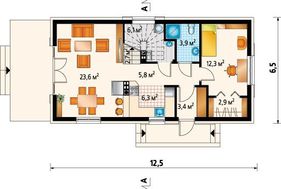 Небольшая усадьба с пятью светлыми комнатами