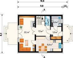 Стильная загородная усадьба небольшого размера с четырьмя комнатами