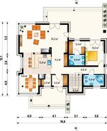 Уютный особняк с площадью более 300 m² с уютным патио и эркерами