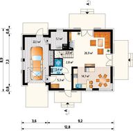 Проект небольшого дома с мансардой с четырьмя спальнями