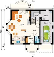Архитектурный проект загородной усадьбы с площадью 170 m²
