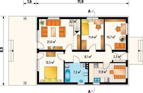 Архитектурный проект современного дома с большими и уютными комнатами