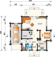 Проект красивого загородного дома с шестью спальнями и площадью 150 m²