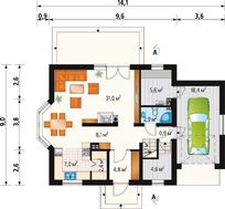 Уютный загородный дом с эркером, балконом и лоджией