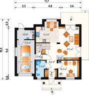 Проект компактного коттеджа 170 m²