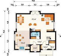 Проект мансардного дома 170 m² в традиционном стиле