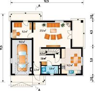 Привлекательный проект коттеджа более 200 m² с мансардой и гаражом на 1 машину