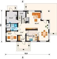 Оригинальный проект светлого мансардного коттеджа