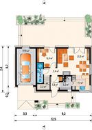 Интересный коттедж с гаражом с тремя спальнями в мансарде