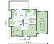 Красивый загородный дом с большими окнами