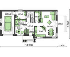 Великолепный проект загородного коттеджа с просторной террасой над гаражом