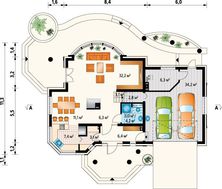 Компактная мансардная вилла с пристроенным гаражом