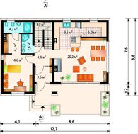 Симпатичный проект с 3 спальнями на мансардном этаже