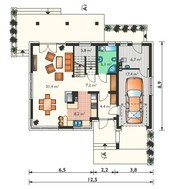 Проект мансардного коттеджа с верандой