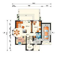 Красивый мансардный дом с двускатной крышей