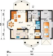 Интересный проект дома с балконами и эркером