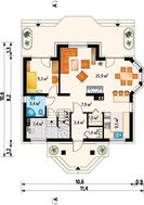 Традиционный проект коттеджа до 150 m² с мансардой