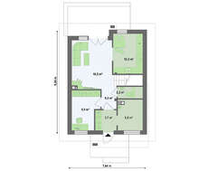 Проект небольшого мансардного дома для узкого участка