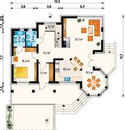 Проект коттеджа с мансардой со строгим фасадом