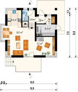 Изящный особняк под двускатной крышей