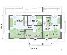 Коттедж на две семьи с отдельными входами