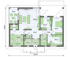 Интересный коттедж с оранжереей и террасой