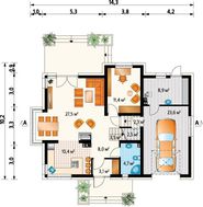 Живописный дом с эркером из натурального камня и французским балконом