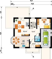 Красивый коттедж с мансардой для небольшой семьи
