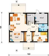 Загородный коттедж прямоугольной формы 9 на 12