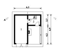 Проект отдельного гаража с внешним камином