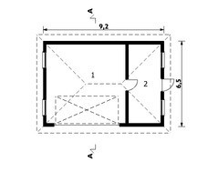 Проект отдельного гаража на один автомобиль с многоскатной крышей