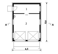 Архитектурный проект отдельного гаража на две машины